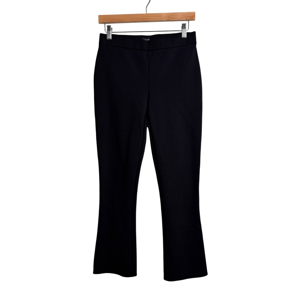 Theory Slim Kick Pull-On Pant Core Scuba Flare Cropped Black Office M NEW